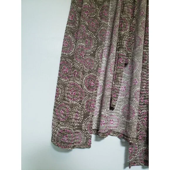 Cato C Est 1946 Womens Plus 18/20W Duster Cardigan Sleeveless Boho Green Floral - Picture 4 of 5